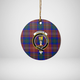 Clan Chisholm Hunting Modern Tartan Crest Round Ceramic Ornament ZA86 Chisholm Hunting Modern Tartan Tartan Christmas